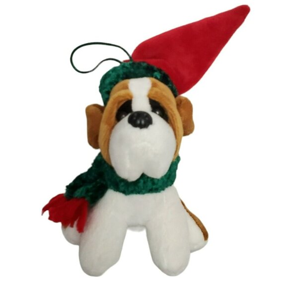 St Bernard Dog Plush Christmas Ornament Puppy Stocking Stuffer Gift HoHo Hounds - Picture 2 of 9